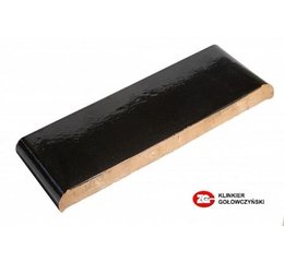 Парапетная плитка, плоский профильный кирпич ZG (Польша) 305x110x25 темно-коричневый ангоб тушевой